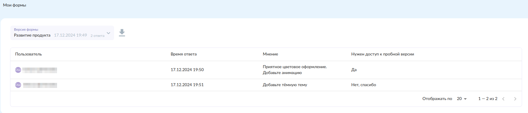 Ответы